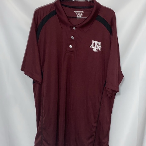 Champion Elite TEXAS A&M Polo Shirt size 2XL Performance Athletic Wine/Black - Picture 5 of 13